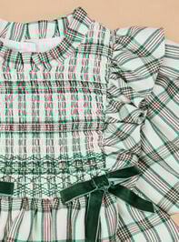 Jolie Plaid Baby Dress Detail 2 - TULLABEE
