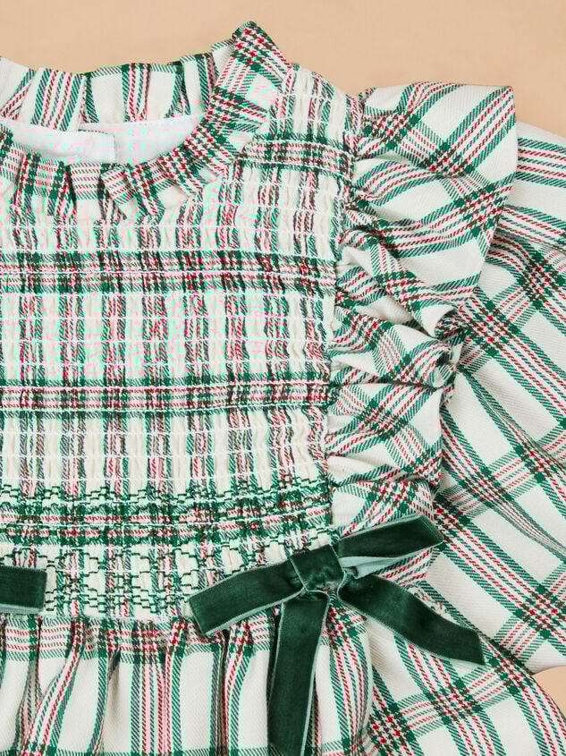 Jolie Plaid Baby Dress Detail 2 - TULLABEE