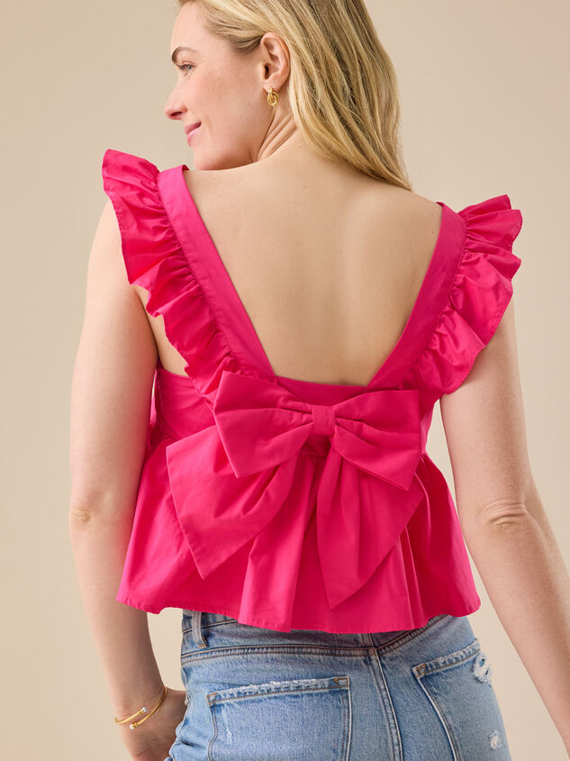 Betsy Bow Back Babydoll Tank Detail 4 - TULLABEE