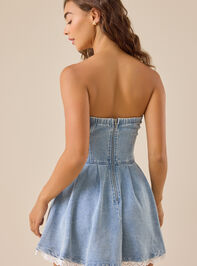 Camdyn Strapless Denim Mini Dress Detail 6 - TULLABEE