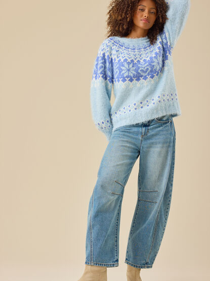 Holly Fuzzy Fair Isle Sweater - TULLABEE
