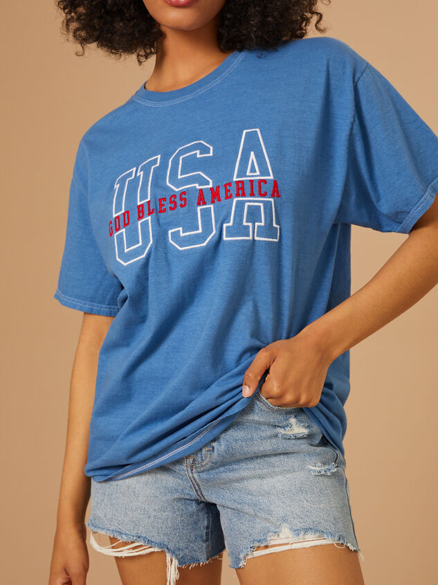 Bless The USA Graphic Tee Detail 3 - TULLABEE