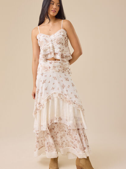 Becca Ruffle Tier Midi Skirt - TULLABEE