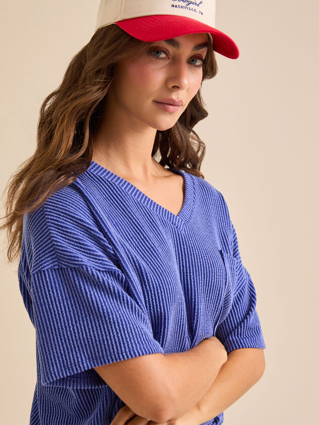 Alessia Ribbed Tunic Top Detail 3 - TULLABEE