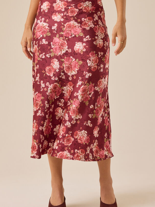 Cassidy Floral Midi Skirt Detail 3 - TULLABEE