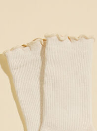 Anna Ribbed Crew Socks Detail 2 - TULLABEE
