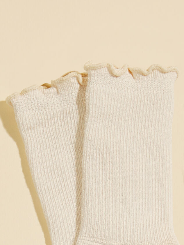 Anna Ribbed Crew Socks Detail 2 - TULLABEE