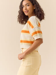 Chelsea Multi Stripe Boxy Sweater Detail 4 - TULLABEE