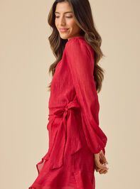 Trina Shimmer Wrap Dress Detail 3 - TULLABEE