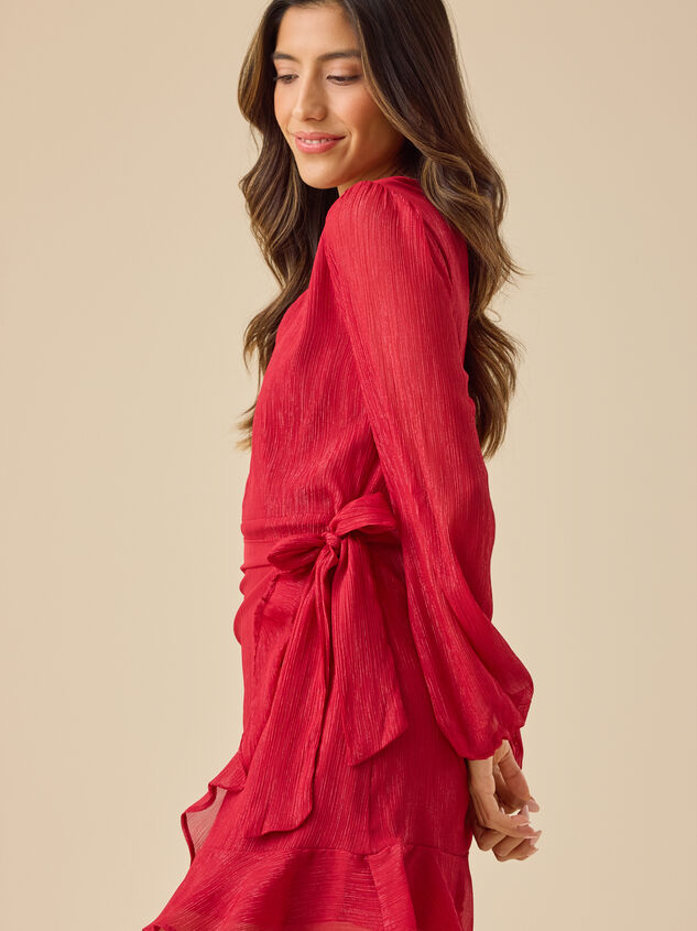 Trina Shimmer Wrap Dress Detail 3 - TULLABEE