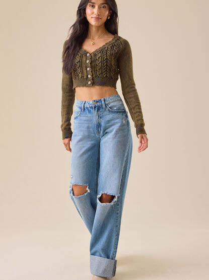 Claudia Scalloped Cable Cardigan - TULLABEE