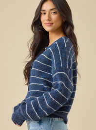 Reana Stripe Cardigan Detail 4 - TULLABEE