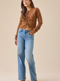 Rowan Embroidered Tie-Front Cardigan Detail 5 - TULLABEE
