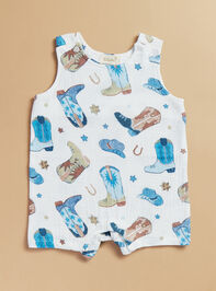 Giddy Up Muslin Romper Detail 2 - TULLABEE