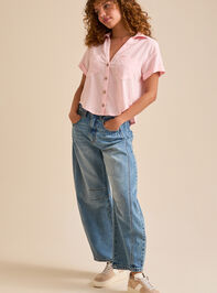 Courtney Crop Linen Shirt - TULLABEE