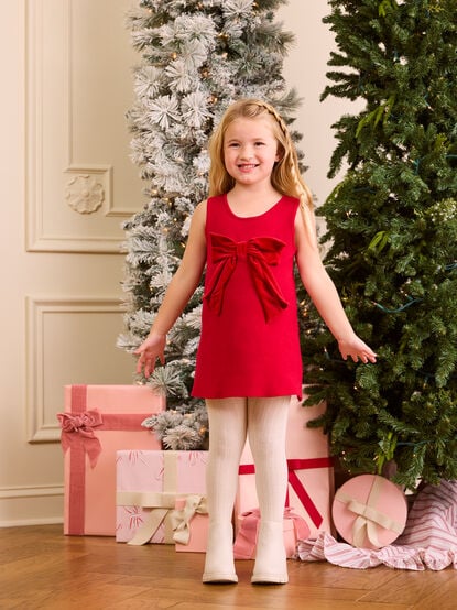 Kennedy Velvet Bow Dress - TULLABEE