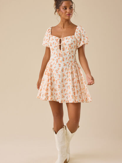 Zoie Puff Sleeve Mini Dress - TULLABEE