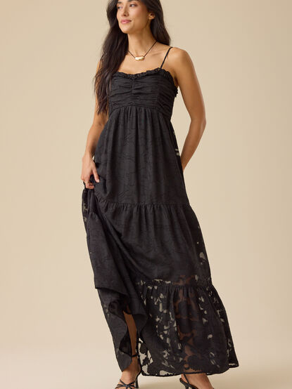 Hazel Ruched Front Maxi Dress - TULLABEE