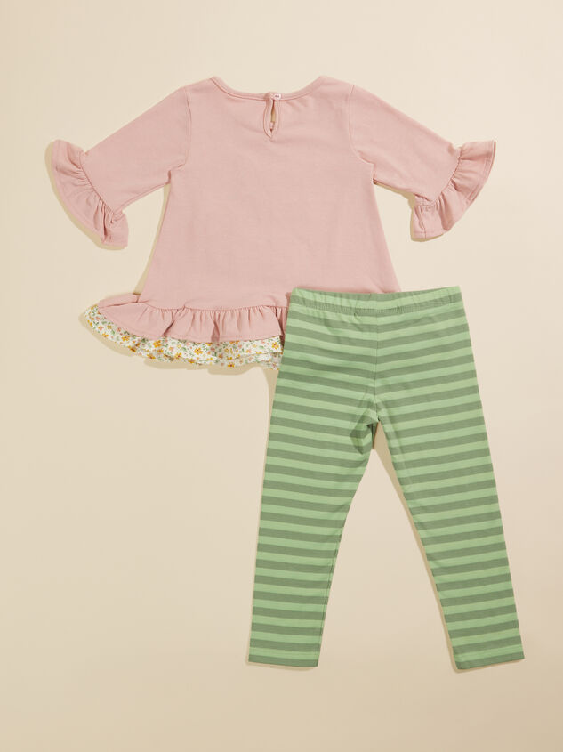 Glitter Fox Striped Toddler Set Detail 2 - TULLABEE