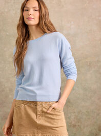 Marigold Cashmere Crew Neck Sweater Detail 2 - TULLABEE