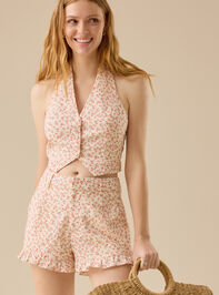 Ruth Floral Eyelet Halter Top - TULLABEE