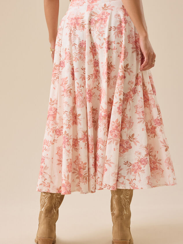 Alice Floral Midi Skirt Detail 5 - TULLABEE