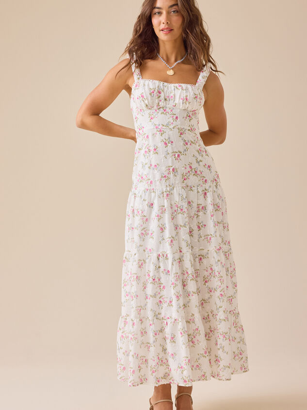 Camellia Floral Maxi Dress Detail 3 - TULLABEE