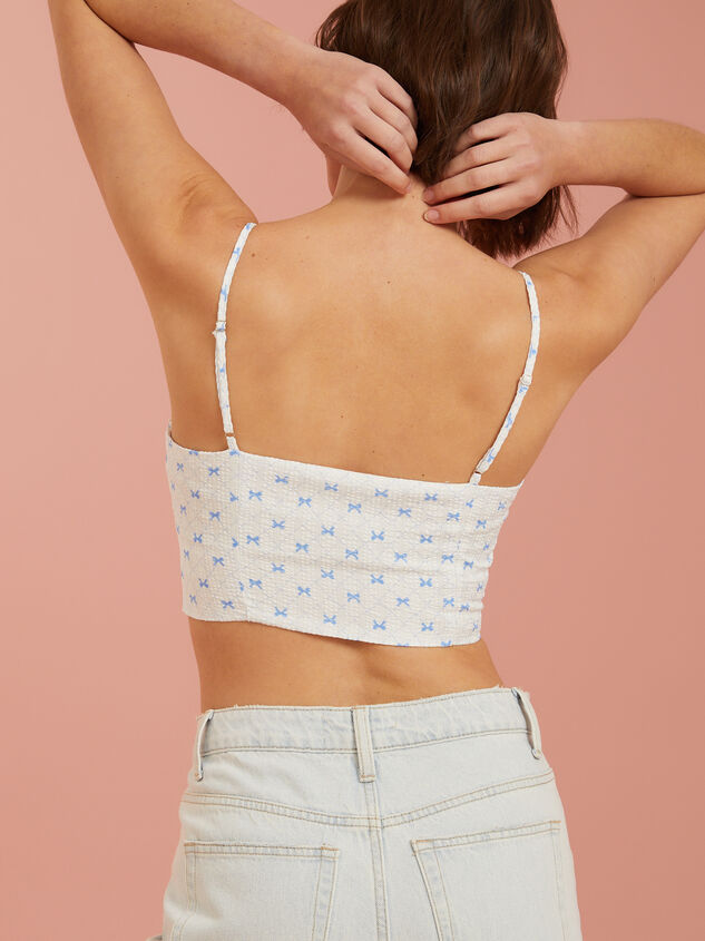 Bow Printed Corset Top Detail 3 - TULLABEE