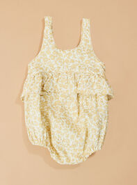 Sunnie Floral Ruffle Romper by Quincy Mae Detail 2 - TULLABEE