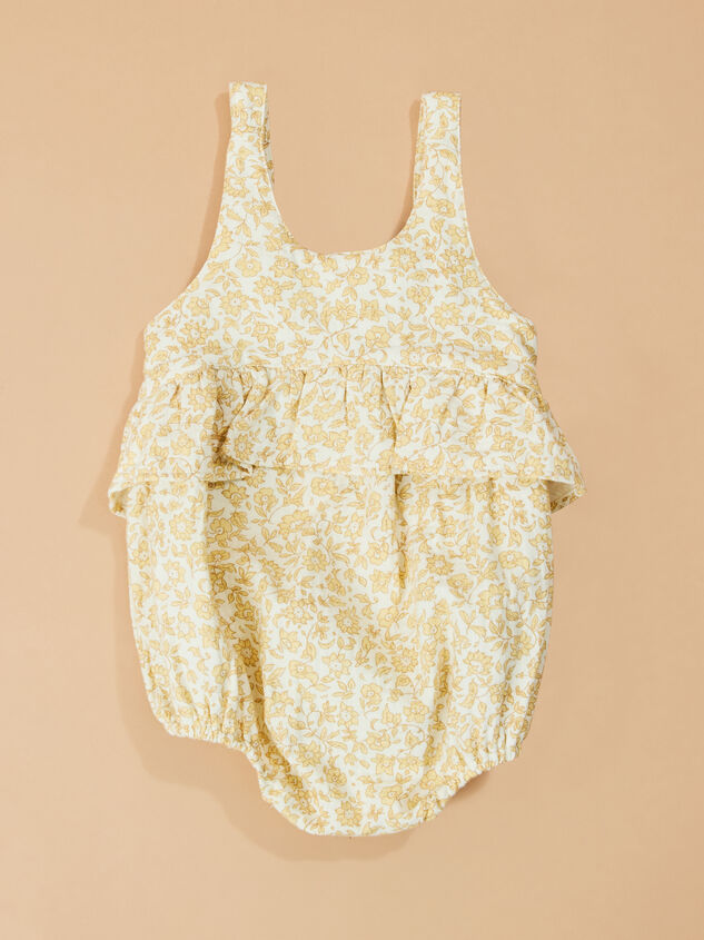 Sunnie Floral Ruffle Romper by Quincy Mae Detail 2 - TULLABEE