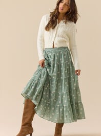 Jackie Embroidered Midi Skirt - TULLABEE