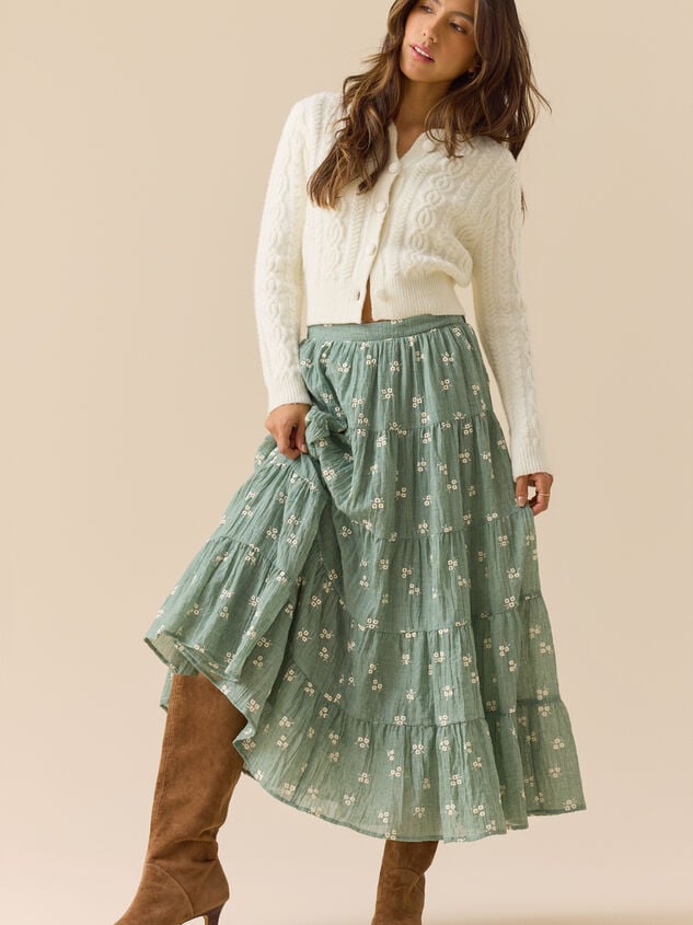 Jackie Embroidered Midi Skirt - TULLABEE