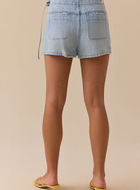 Dylan Side Tie Denim Skort Detail 5 - TULLABEE