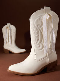 Leila Bow Western Boots Detail 3 - TULLABEE