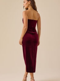 Covina Strapless Velvet Dress Detail 6 - TULLABEE