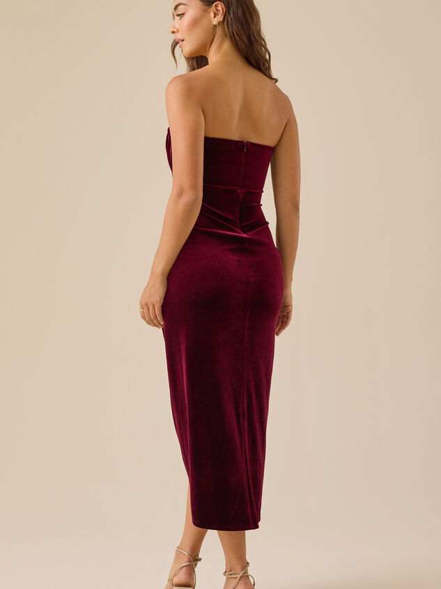 Covina Strapless Velvet Dress Detail 6 - TULLABEE