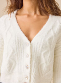 Marlowe Fuzzy Cable Cardigan Detail 4 - TULLABEE
