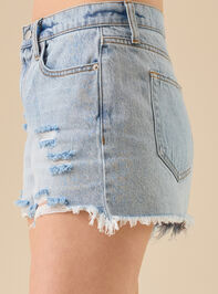 Hartley Distressed Denim Shorts Detail 4 - TULLABEE