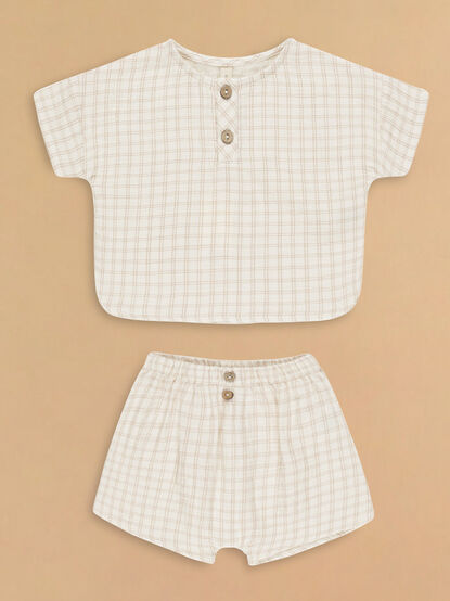 Brady Checkered Top and Shorts Set by Quincy Mae - TULLABEE