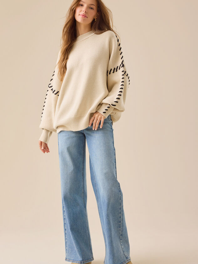 Paige Whipstitch Sweater Detail 4 - TULLABEE