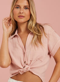 Haley Gauze Button Up Top Detail 3 - TULLABEE
