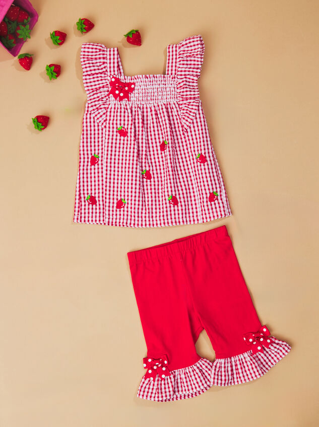Monica Strawberry Top and Pant Toddler Set - TULLABEE