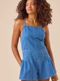 Nichole Denim Halter Romper Detail 4 - TULLABEE
