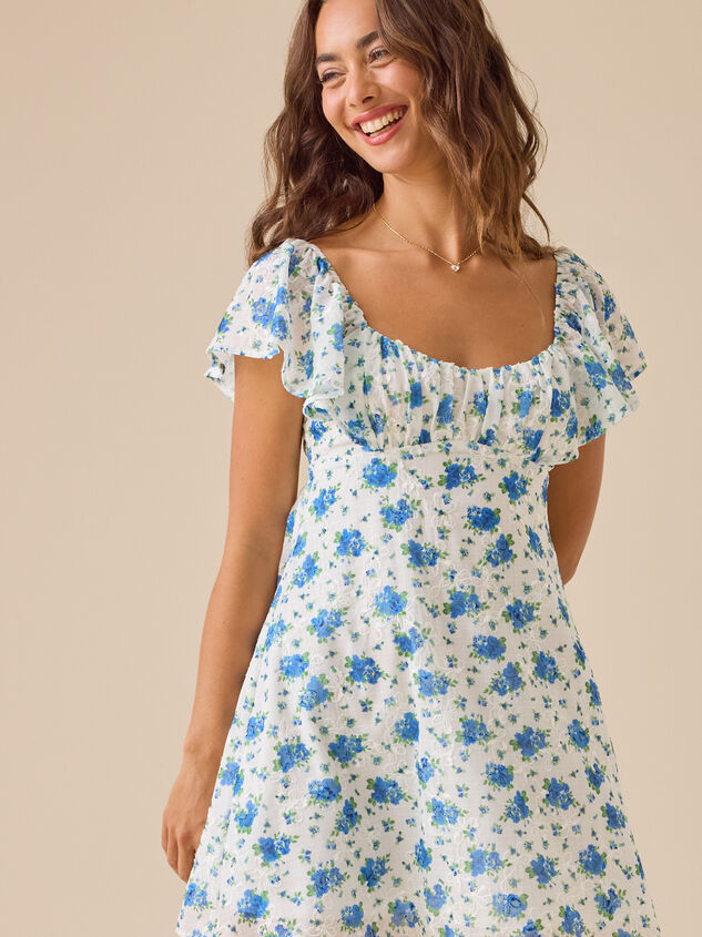 Wren Floral Mini Dress Detail 3 - TULLABEE