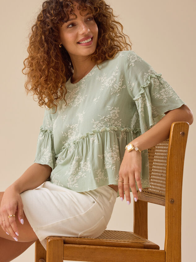Wanda Ruffle Babydoll Top Detail 4 - TULLABEE