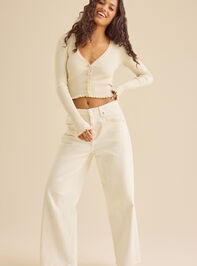 Ophelia Ribbed Pearl Top Detail 2 - TULLABEE