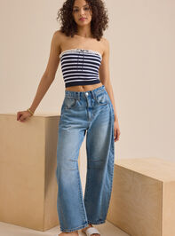 Addi Strapless Striped Cami Detail 2 - TULLABEE
