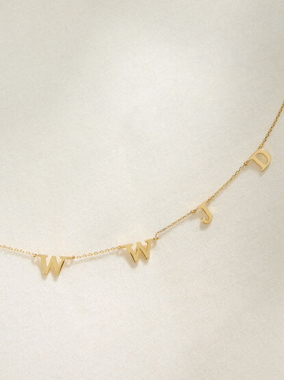 18K Gold WWJD Charm Necklace - TULLABEE