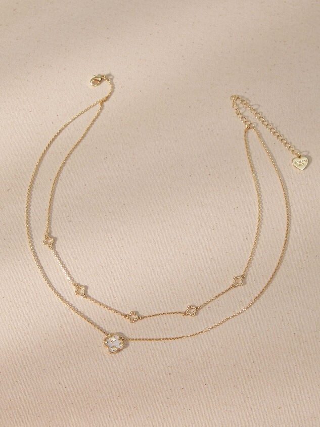 18K Gold Double Layer Clover Necklace - TULLABEE