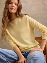 Marigold Cashmere Crew Neck Sweater Detail 4 - TULLABEE
